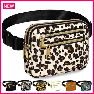 Water-Resistant Fanny Pack with 4 Pockets Adjustable Strap for Travel Workout